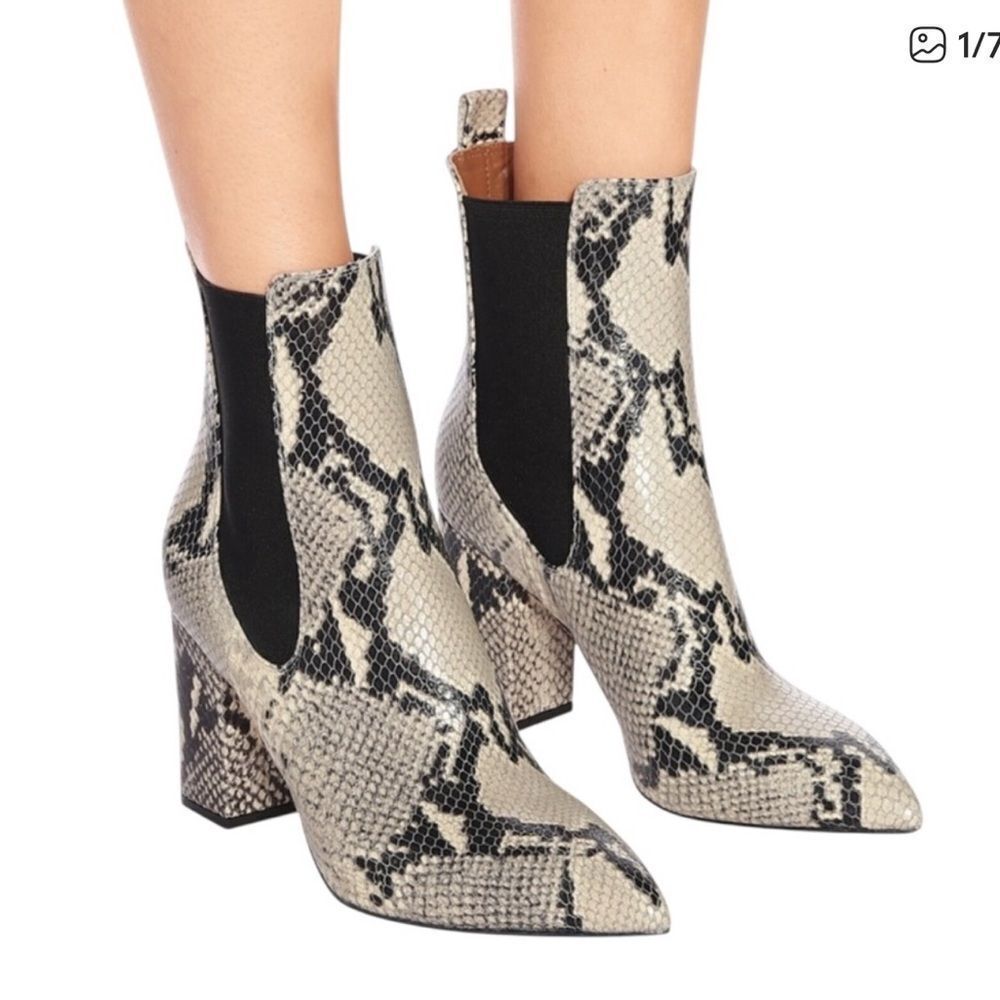 New Paris Texas Python Snake Ankle Boots Size 41/ US 11